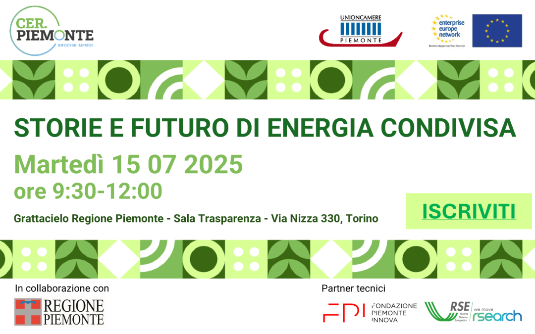 CER.Piemonte  Storie e futuro di energia condivisa – martedì 15 luglio