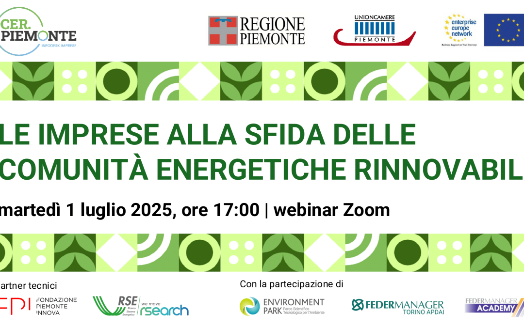 Le imprese alla sfida delle Comunità Energetiche Rinnovabili – Webinar 1 luglio